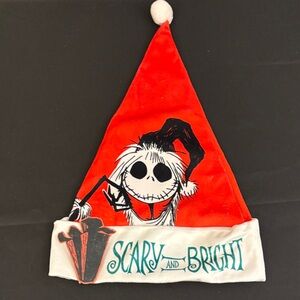 Disney Red and White Jack Skellington Santa Hat